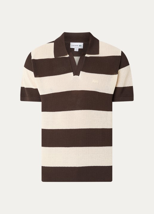 Lacoste Regular fit polo met structuur - voorkant beige