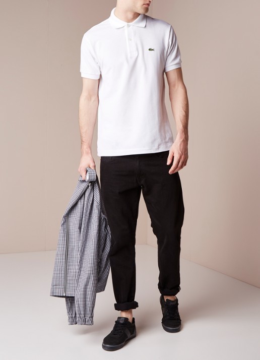 Lacoste Regular fit polo van piqué katoen - voorkant 2 wit