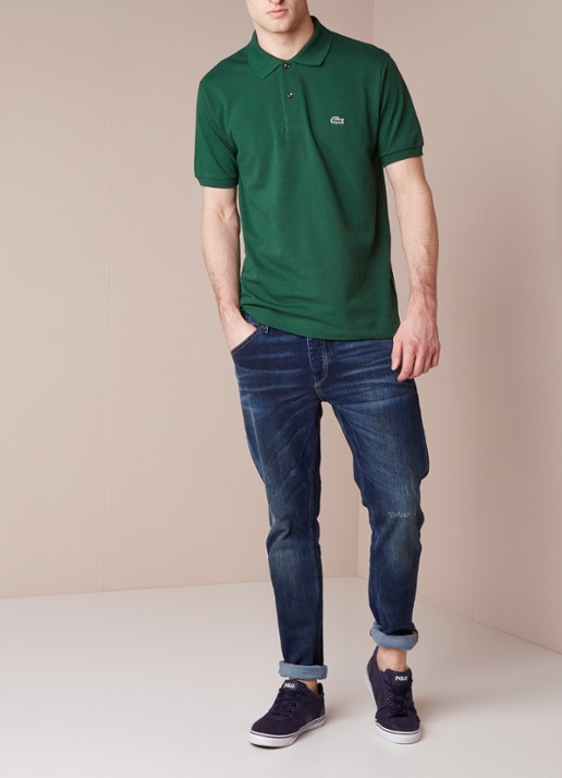 Lacoste Regular fit polo van piqué katoen - voorkant 2 groen