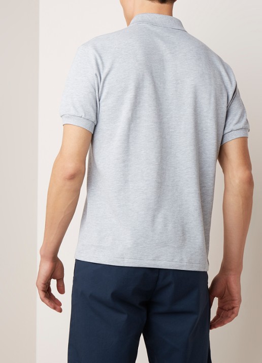 Lacoste Regular fit polo van piqué katoen  - achterkant lichtgrijs