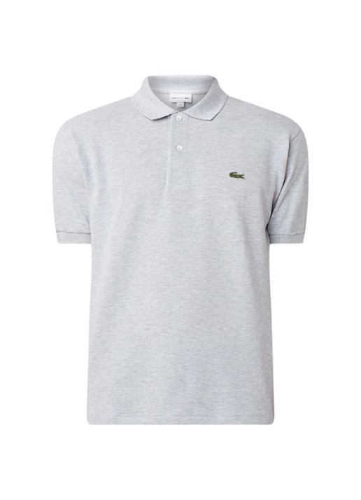 Lacoste Regular fit polo van piqué katoen  - voorkant 3 lichtgrijs