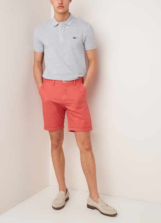 Lacoste Slim fit polo van piqué katoen - voorkant 4 lichtgrijs