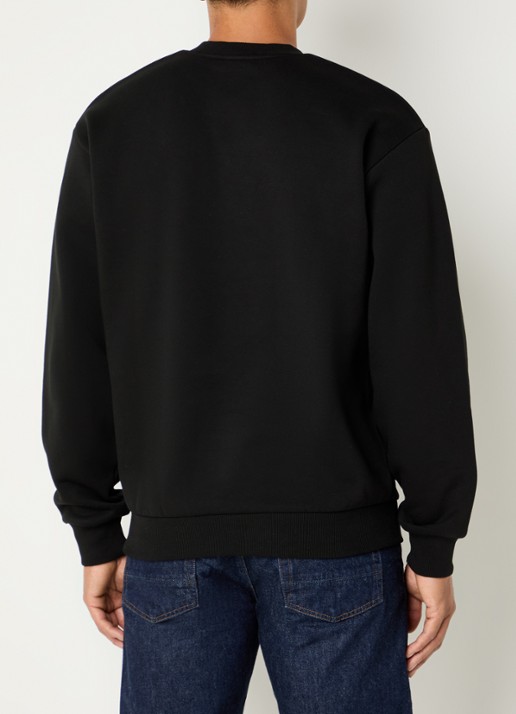 Lacoste Sweater met logo en ronde hals - achterkant 4 zwart