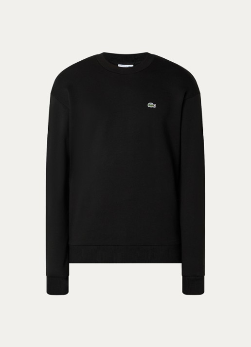 Lacoste Sweater met logo en ronde hals - voorkant 2 zwart