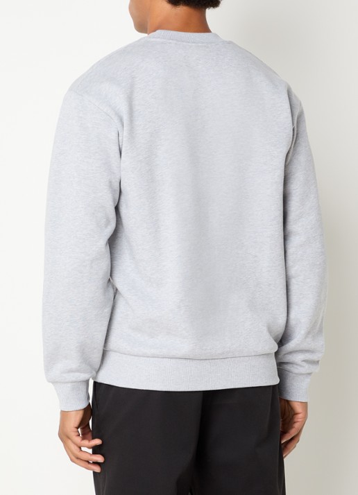 Lacoste Sweater met logo en ronde hals - achterkant grijsmele