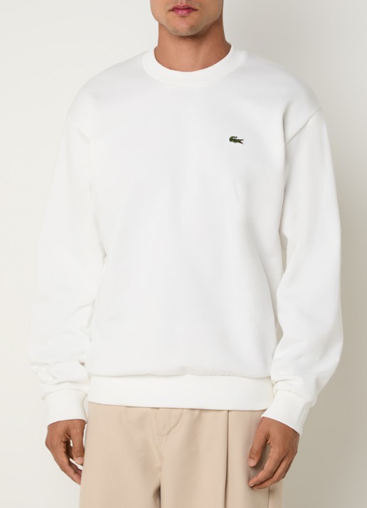 Lacoste Sweater met logo en ronde hals - detail 2 wit