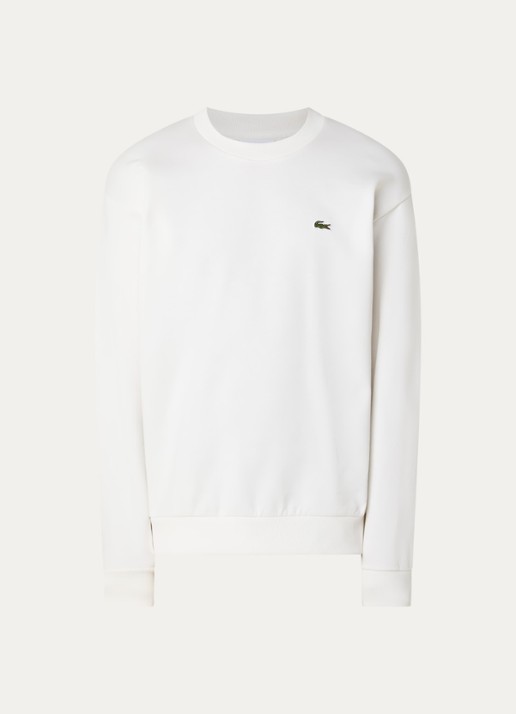 Lacoste Sweater met logo en ronde hals - voorkant 3 wit