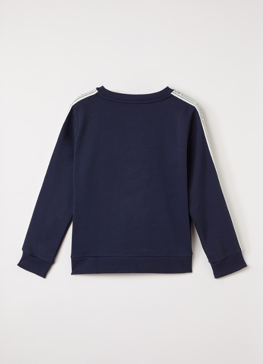 Lacoste Sweater met logoborduring - voorkant 2 donkerblauw