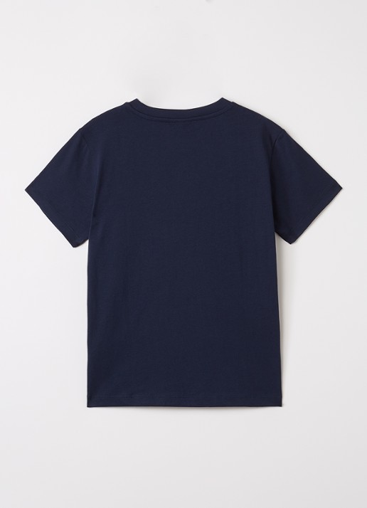 Lacoste T-shirt met logo - voorkant 2 donkerblauw