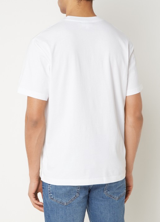 Lacoste T-shirt met logoborduring  - achterkant 2 wit