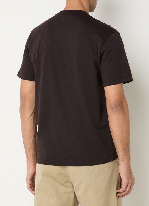 Lacoste T-shirt met logoborduring  - achterkant 2 buffle brown / bruin