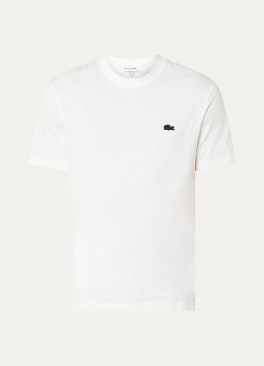 Lacoste T-shirt met logoborduring  - voorkant 2 donkerblauw