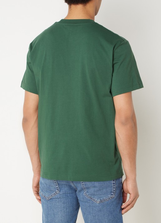 Lacoste T-shirt met logoborduring  - achterkant 3 groen