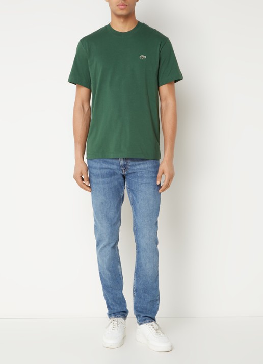 Lacoste T-shirt met logoborduring  - voorkant 2 groen