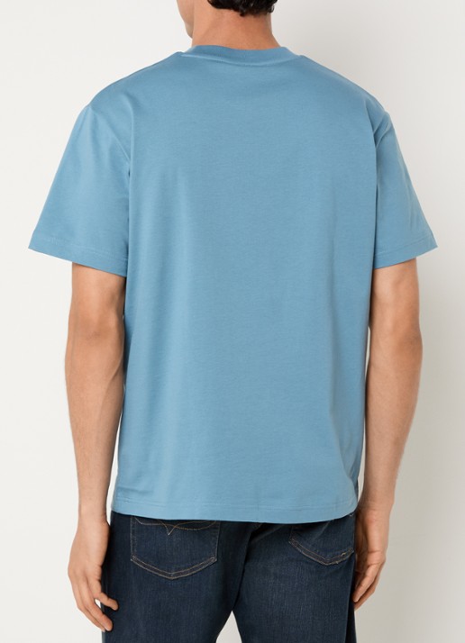 Lacoste T-shirt met logoborduring  - achterkant 4 petrol