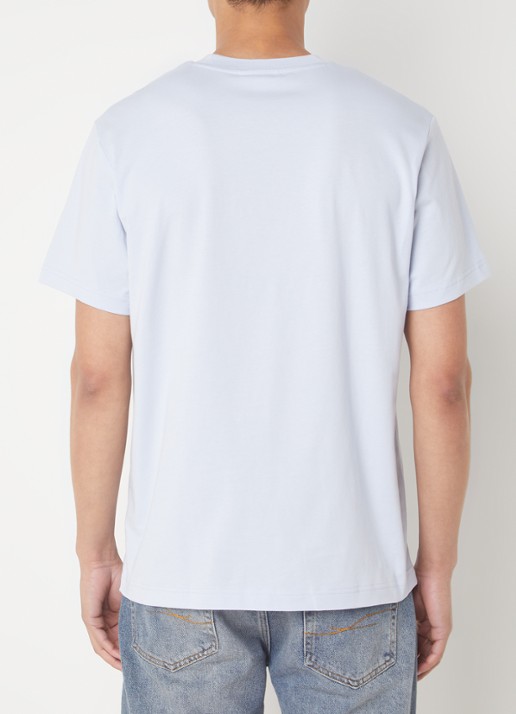 Lacoste T-shirt met logoborduring  - achterkant 6 lichtblauw