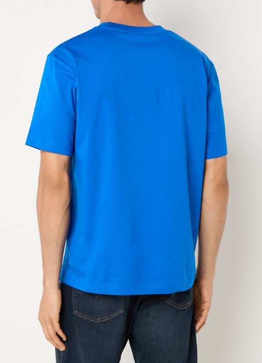 Lacoste T-shirt met logoborduring  - achterkant 4 kobaltblauw