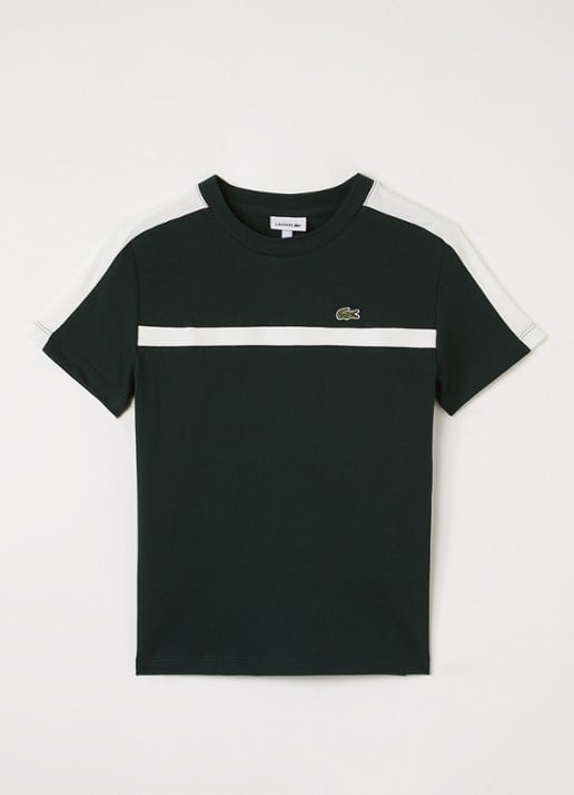 Lacoste T-shirt met streepprint en logoborduring