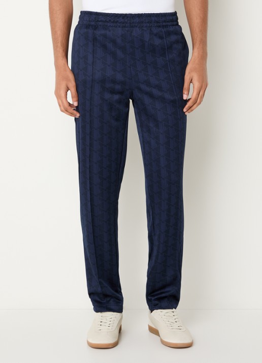 Lacoste Tonal straight fit broek met logoprint