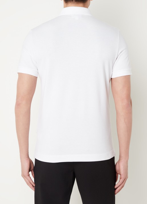 Lacoste Tone-On-Tone regular fit polo van piqué katoen - achterkant wit