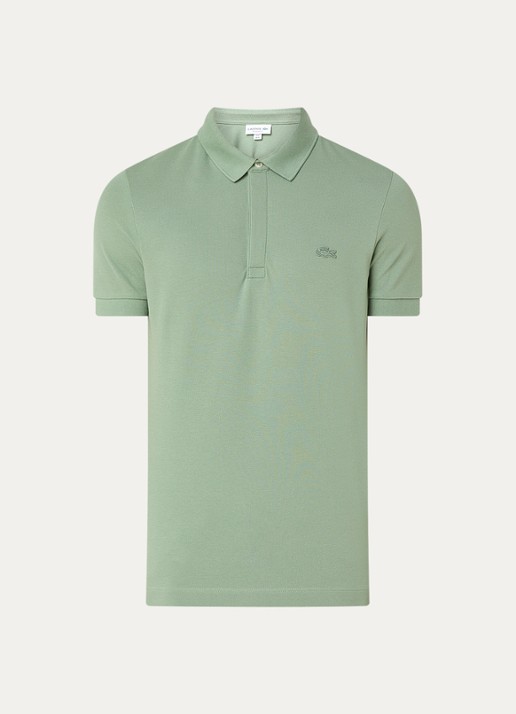 Lacoste Tone-On-Tone regular fit polo van piqué katoen - voorkant 3 groen