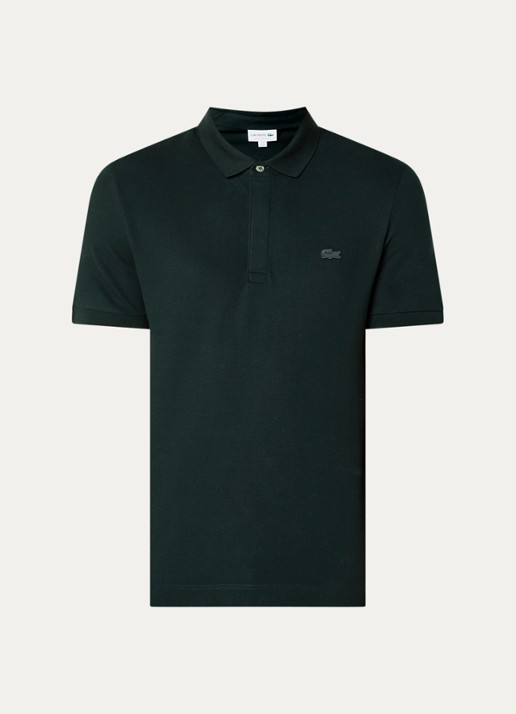 Lacoste Tone-On-Tone regular fit polo van piqué katoen - voorkant groen