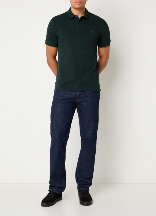 Lacoste Tone-On-Tone regular fit polo van piqué katoen - voorkant 2 groen