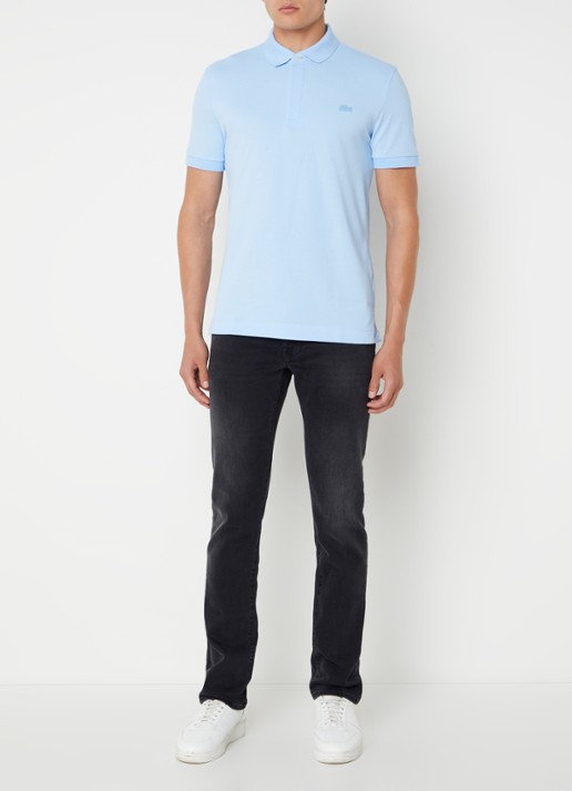 Lacoste Tone-On-Tone regular fit polo van piqué katoen - voorkant 4 mint