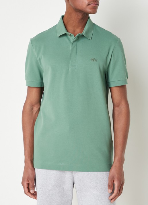 Lacoste Tone-On-Tone regular fit polo van piqué katoen - detail 2 olijfgroen