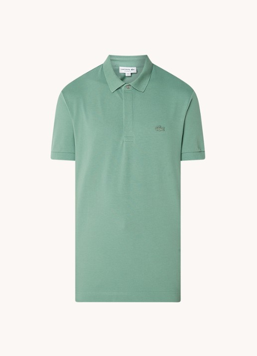 Lacoste Tone-On-Tone regular fit polo van piqué katoen - voorkant 3 olijfgroen