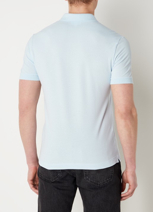Lacoste Tone-On-Tone regular fit polo van piqué katoen - achterkant 4 lichtblauw