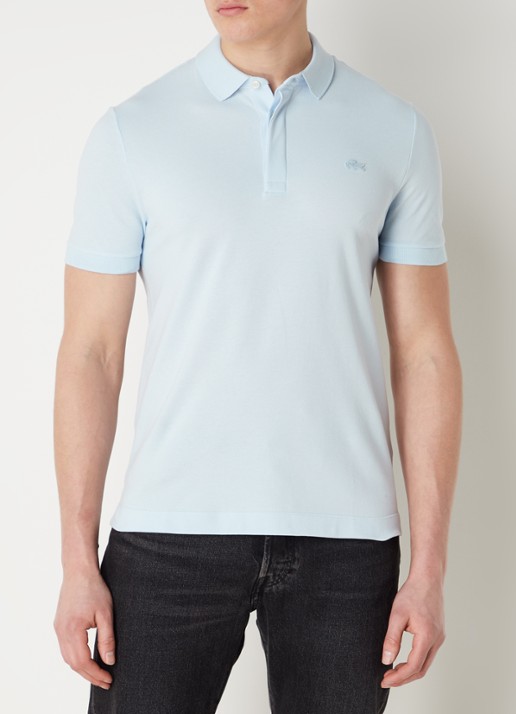 Lacoste Tone-On-Tone regular fit polo van piqué katoen - detail 3 lichtblauw