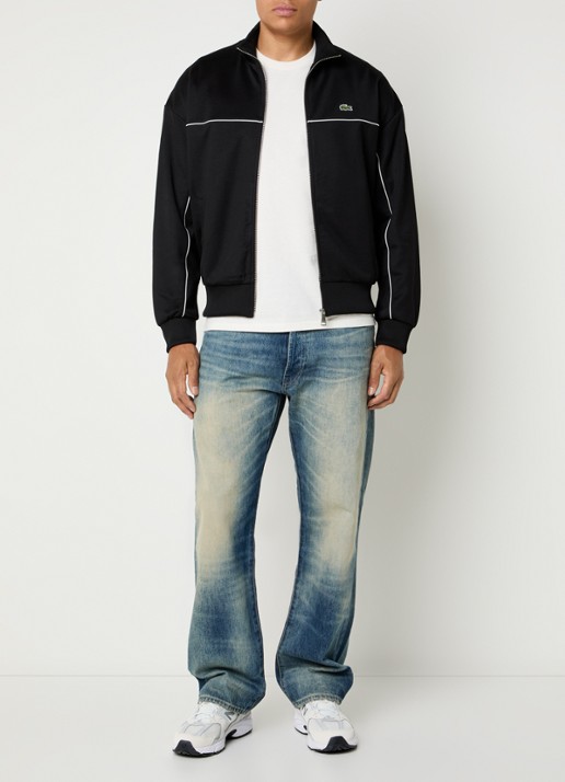 Lacoste Trackvest met logo en steekzakken - voorkant 4 zwart