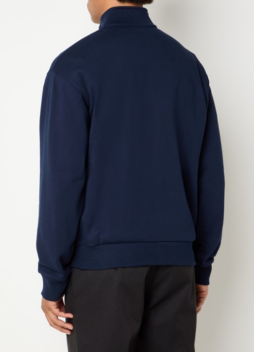 Lacoste Trui met halve rits - achterkant donkerblauw