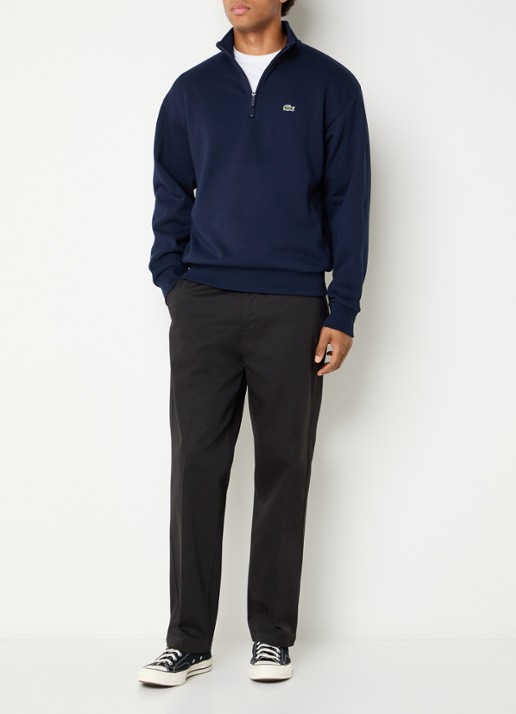 Lacoste Trui met halve rits - voorkant 3 donkerblauw