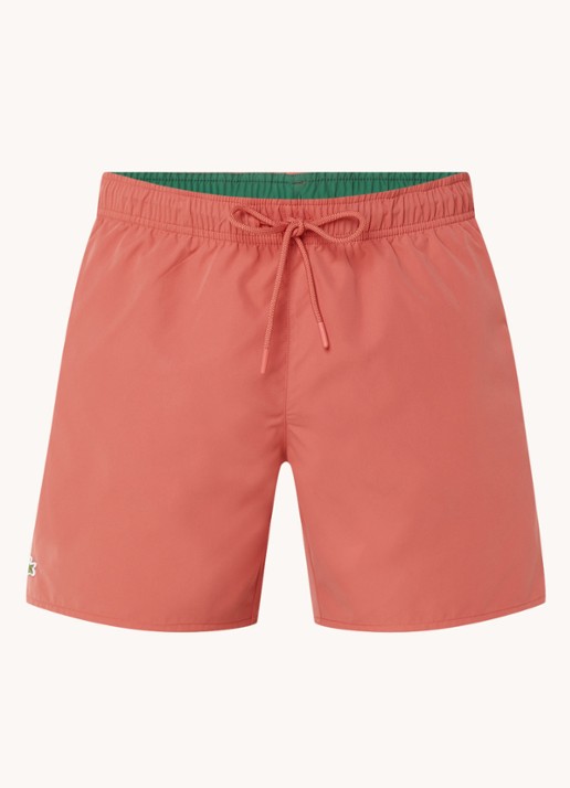 Lacoste Uni zwemshorts met logo en steekzakken - voorkant 2 koraalroze