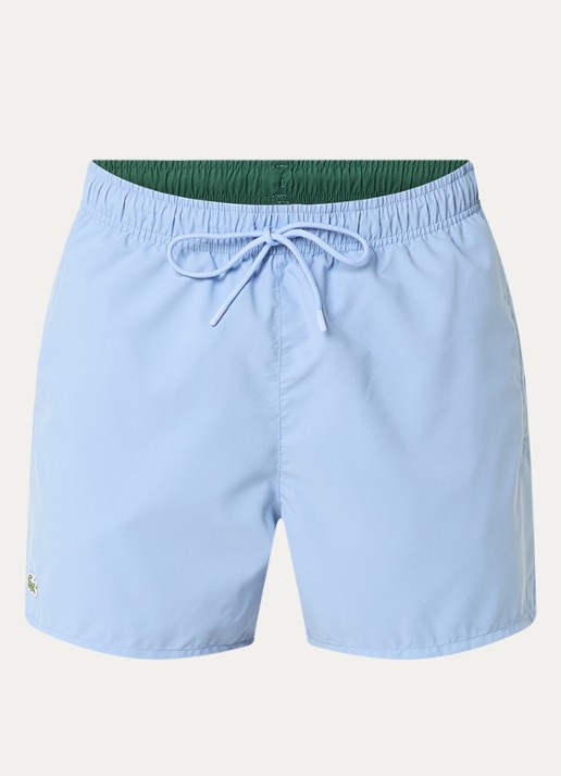 Lacoste Uni zwemshorts met logo en steekzakken - voorkant lichtblauw