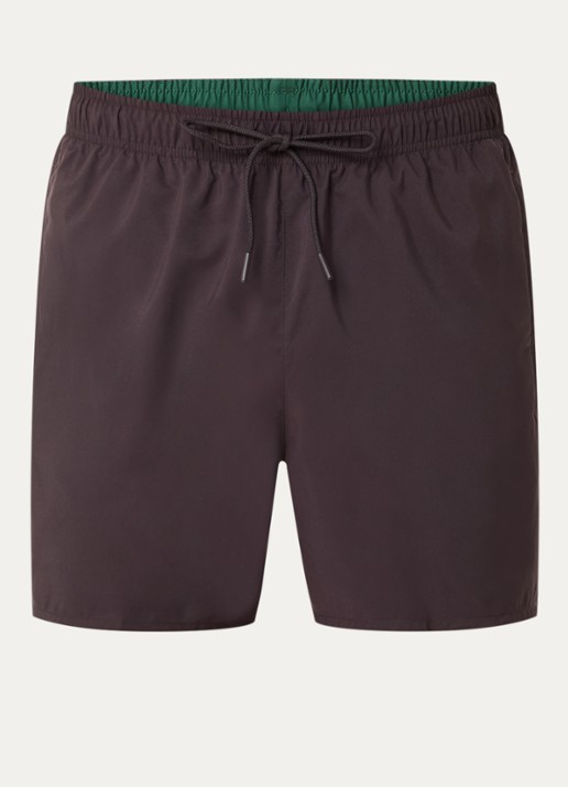 Lacoste Uni zwemshorts met logo en steekzakken - voorkant 2 donkerbruin