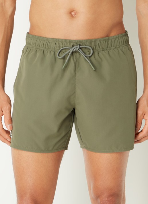 Lacoste Uni zwemshorts met logo en steekzakken - detail 2 olijfgroen