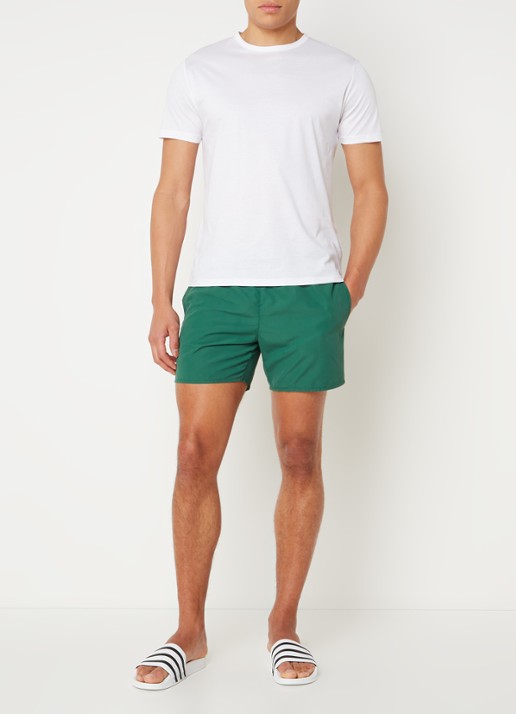 Lacoste Uni zwemshorts met logo en steekzakken - voorkant 3 groen