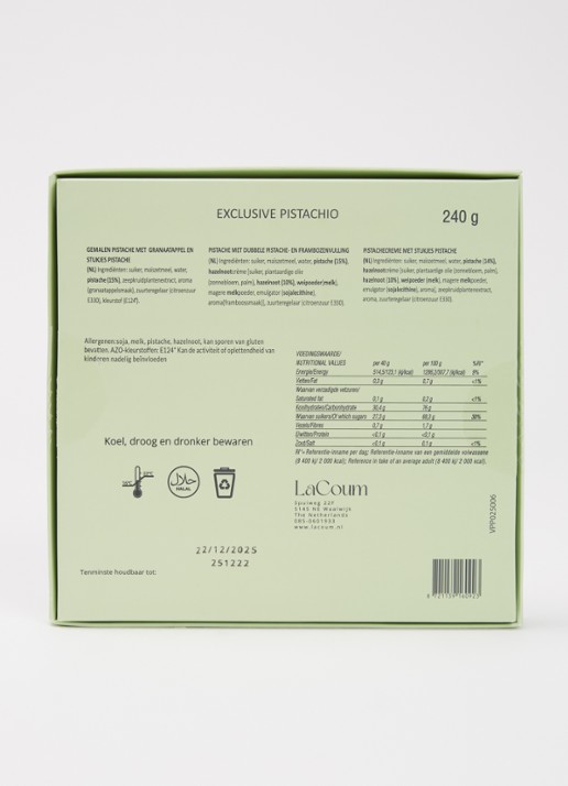 LaCoum Mediterrane pistache delicatessen giftbox 240 gram - voorkant 2 undefined