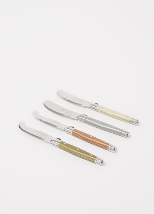 Laguiole Jean Dubost Boter- en kaasmes set van 4 - voorkant 2 multicolor
