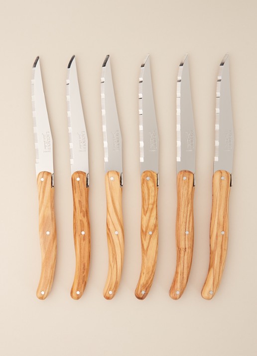 Laguiole Jean Dubost Steakmes olijfhout set van 6  - detail 3 bruin