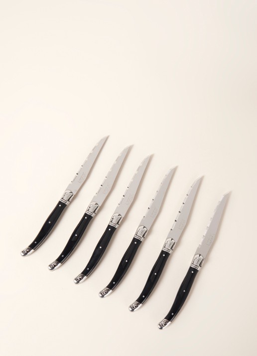 Laguiole Jean Dubost Steakmes set van 6 - voorkant 2 zwart