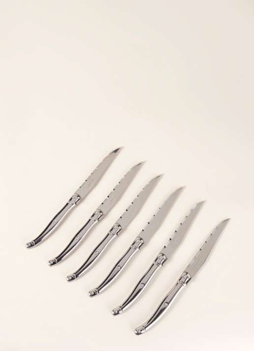 Laguiole Jean Dubost Steakmes set van 6 - voorkant 2 zilver