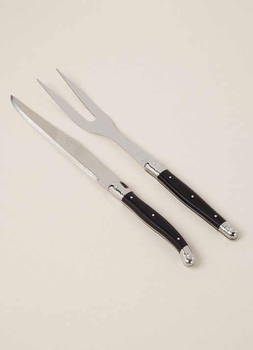 Laguiole Jean Dubost Trancheerset 2-delig - voorkant 2 zwart