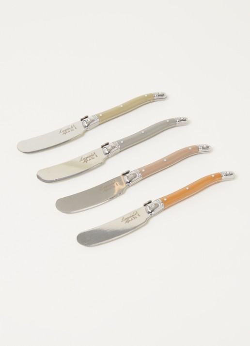 Laguiole Style de Vie Botermes set van 4 - voorkant 2 lichtbruin