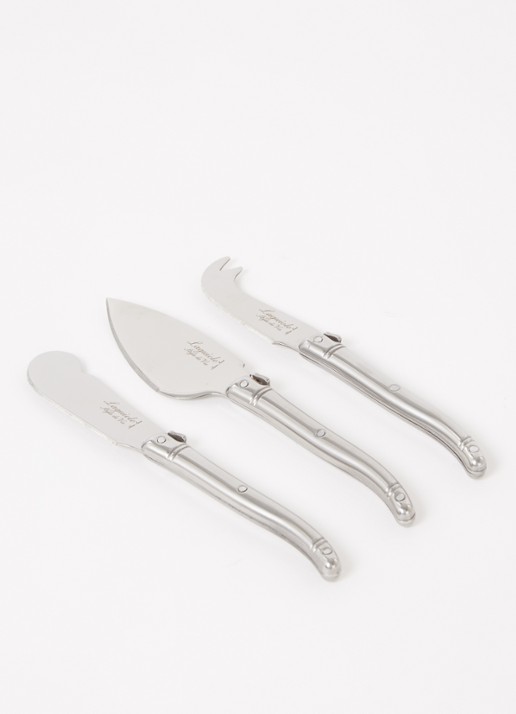 Laguiole Style de Vie Premium Line kaasmes set van 3 - voorkant 2 zilver