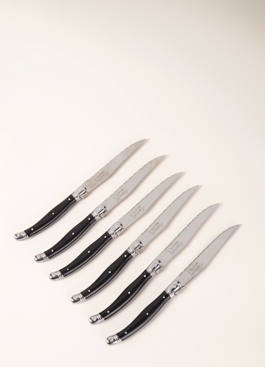 Laguiole Style de Vie Premium Line steakmes set van 6  - voorkant 2 zwart