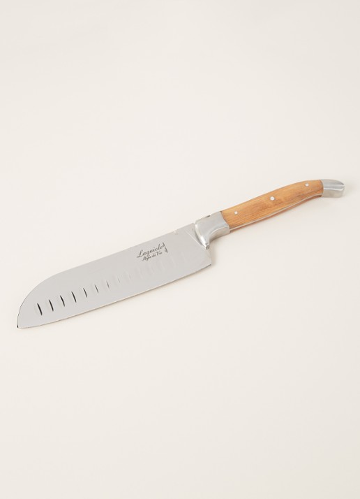 Laguiole Style de Vie Santoku mes met snijplank 32 cm - voorkant 2 hazelnootbruin